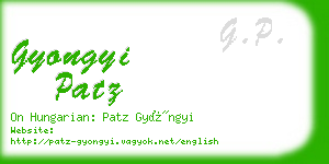 gyongyi patz business card